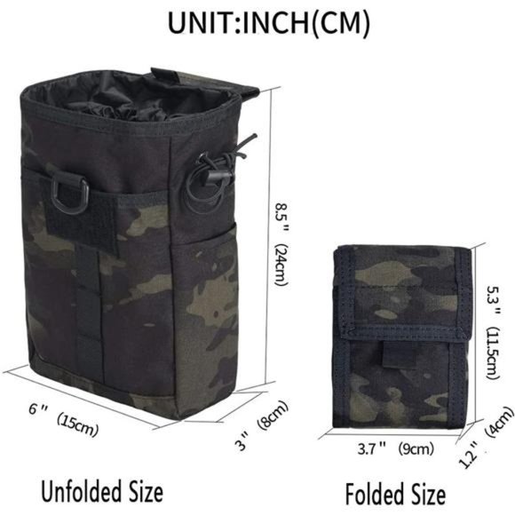 Molle Dump Pouch Drawstring Magazine Utility Pouch Folding Dump Pouch Waist Bag - Picture 2 of 6